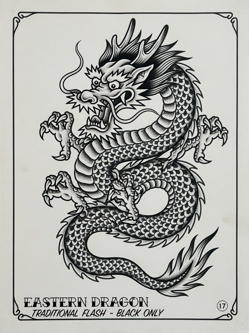 Dragon — Blackwork Tattoo — Blackwork dragon tattoo design