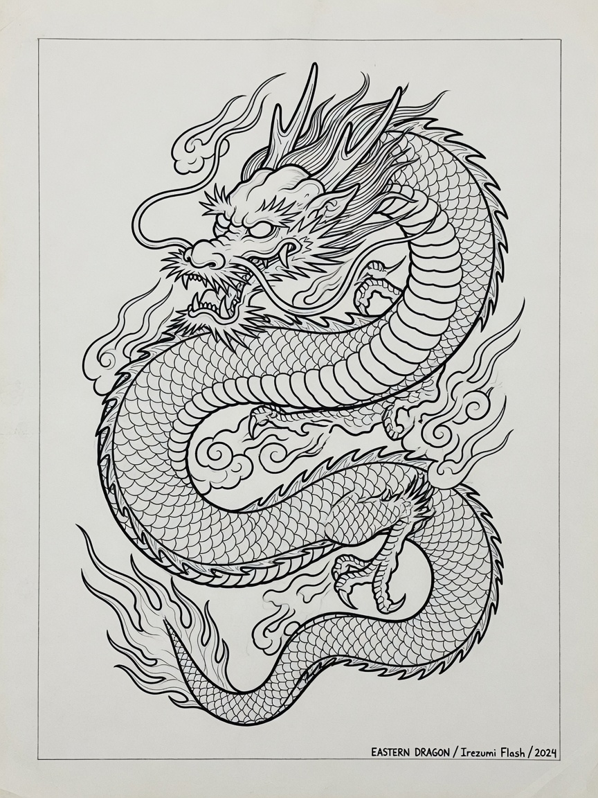 Dragon — Japanese Linework Tattoo — Japanese Linework dragon tattoo design