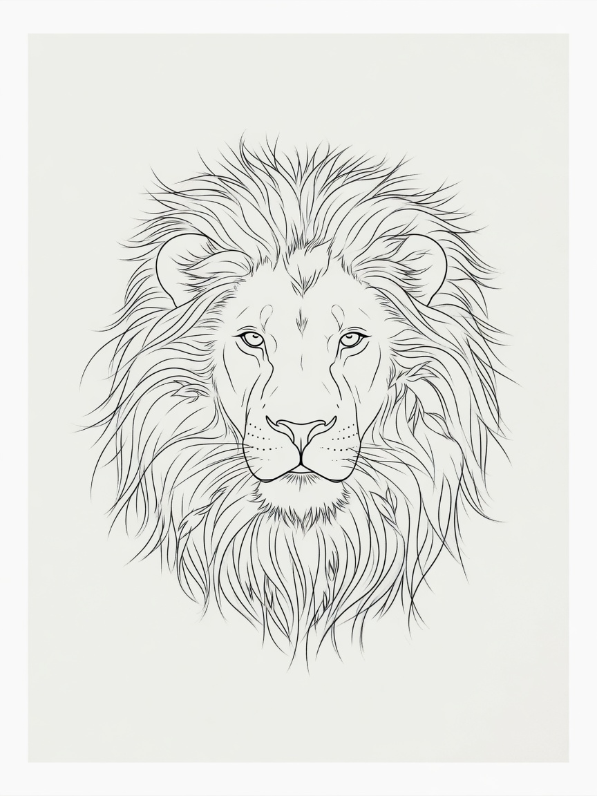 Lion — Fine Line Tattoo — Fine Line lion tattoo design