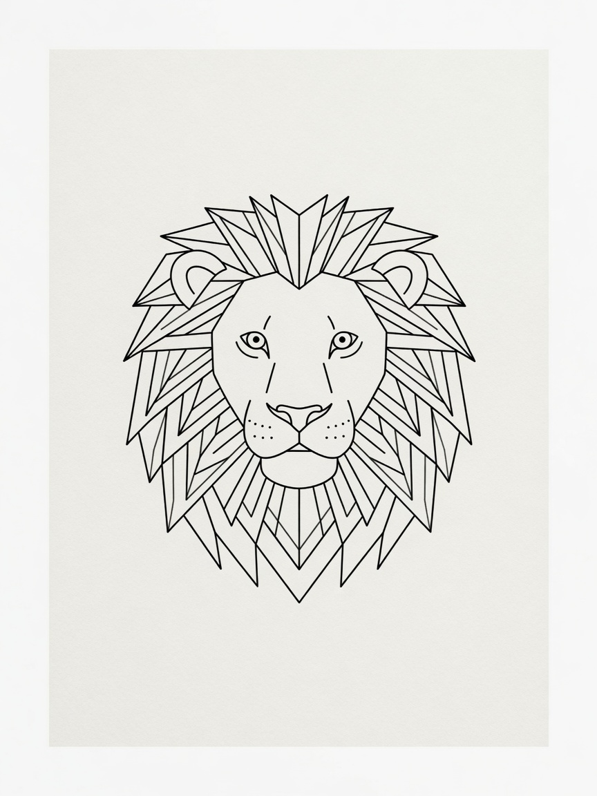 Lion — Fine Line Tattoo — Fine Line lion tattoo design