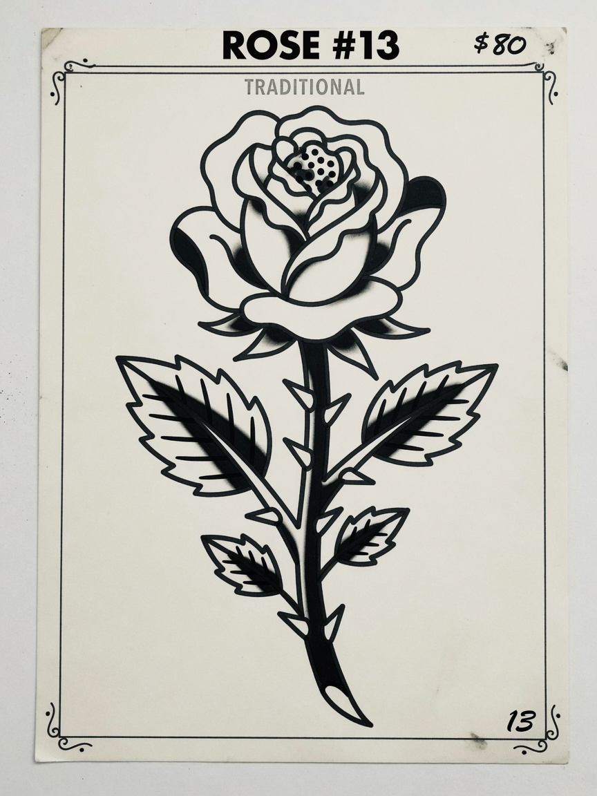 Rose — American Traditional Tattoo — American Traditional rose tattoo design