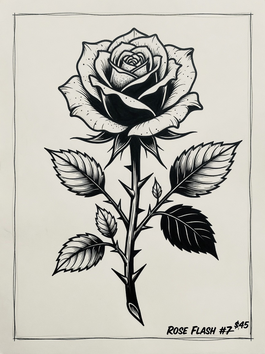 Rose — Blackwork Tattoo — Blackwork rose tattoo design