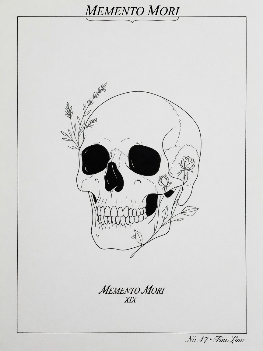 Skull — Fine Line Tattoo — Fine Line skull tattoo design