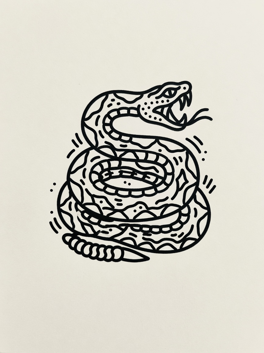 Snake — American Traditional Tattoo — American Traditional snake tattoo design