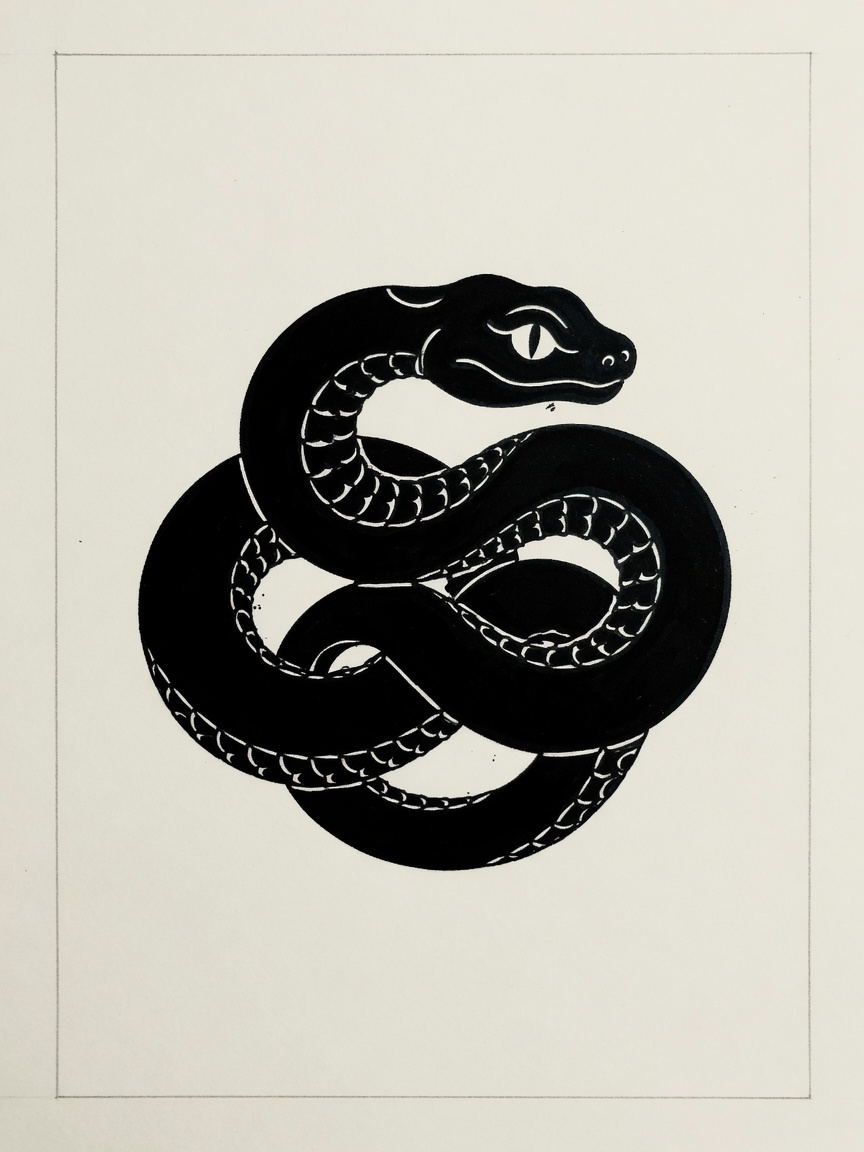 Snake — Blackwork Tattoo — Blackwork snake tattoo design