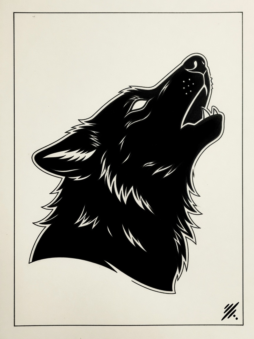 Wolf — Blackwork Tattoo — Blackwork wolf tattoo design