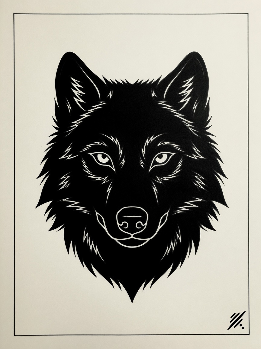 Wolf — Blackwork Tattoo — Blackwork wolf tattoo design