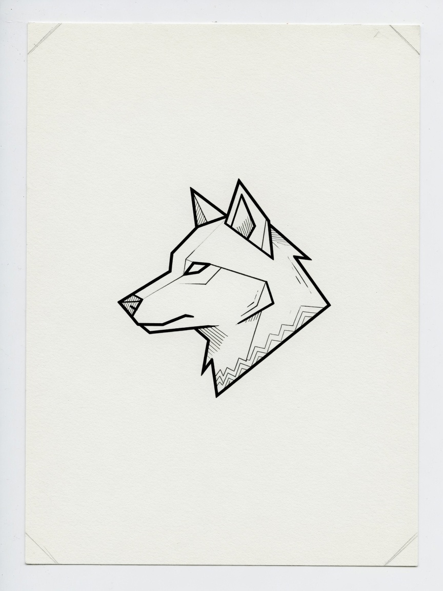 Wolf — Fine Line Tattoo — Fine Line wolf tattoo design